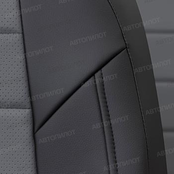 13 199 р. Чехлы на сиденья Экокожа (9 мест сплош. экокожа) Автопилот Volkswagen Caravelle T6 дорестайлинг (2015-2019) (черный/серый)  с доставкой в г. Майкоп. Увеличить фотографию 6