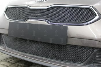 2 999 р. Защитная сетка в бампер (низ, ячейка 3х7 мм) Alfeco Стандарт KIA Ceed 3 CD хэтчбэк (2018-2025) (Чёрная)  с доставкой в г. Майкоп. Увеличить фотографию 3