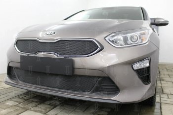 2 999 р. Защитная сетка в бампер (низ, ячейка 3х7 мм) Alfeco Стандарт KIA Ceed 3 CD хэтчбэк (2018-2025) (Чёрная)  с доставкой в г. Майкоп. Увеличить фотографию 4