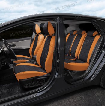 13 849 р. Чехлы сидений Экокожа (5 мест экокожа) Автопилот AUTOMODEL}  Chery Tiggo 8 PRO (2021-2025) (оранжевый/черный)  с доставкой в г. Майкоп. Увеличить фотографию 5