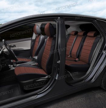 13 649 р. Чехлы сидений (экокожа/алькантара) Автопилот  Chery Tiggo 8 PRO (2021-2025) (черный/шоколад)  с доставкой в г. Майкоп. Увеличить фотографию 6