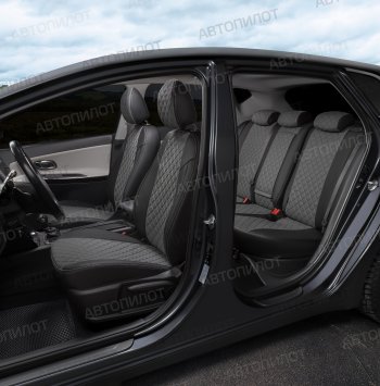 8 749 р. Чехлы сидений Ромб (5 мест экокожа) Автопилот  Chery Tiggo 8 PRO (2021-2025) (черный/серый)  с доставкой в г. Майкоп. Увеличить фотографию 6