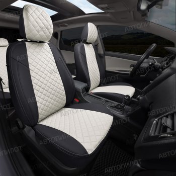 14 449 р. Чехлы сидений Ромб (5 мест экокожа) Автопилот  Chery Tiggo 8 PRO (2021-2025) (черный/белый)  с доставкой в г. Майкоп. Увеличить фотографию 6