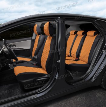 14 449 р. Чехлы сидений Ромб (5 мест экокожа) Автопилот  Chery Tiggo 8 PRO (2021-2025) (черный/оранж)  с доставкой в г. Майкоп. Увеличить фотографию 6