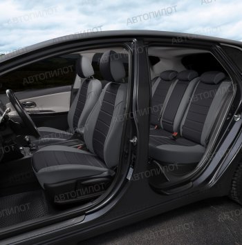 14 449 р. Чехлы сидений Ромб (5 мест экокожа) Автопилот  Chery Tiggo 8 PRO (2021-2025) (серый/черный)  с доставкой в г. Майкоп. Увеличить фотографию 5