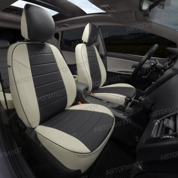 13 649 р. Чехлы сидений (экокожа, 40/60) Автопилот Volkswagen Polo 9N1 хэтчбэк 5 дв. дорестайлинг (2001-2005) (белый/черный)  с доставкой в г. Майкоп. Увеличить фотографию 4
