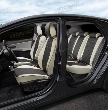 13 649 р. Чехлы сидений (экокожа, 40/60) Автопилот Volkswagen Polo 9N1 хэтчбэк 5 дв. дорестайлинг (2001-2005) (белый/черный)  с доставкой в г. Майкоп. Увеличить фотографию 7
