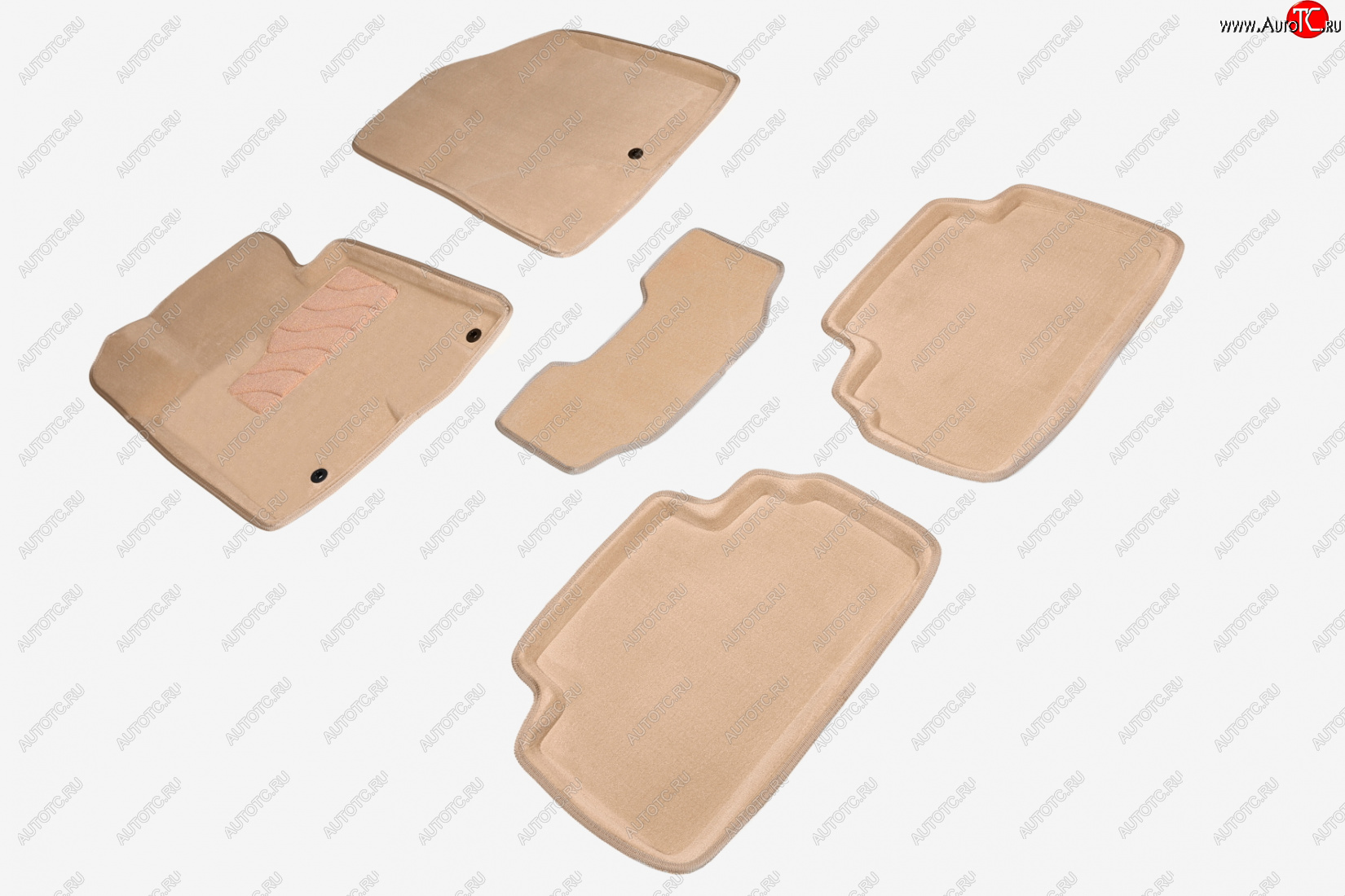 6 699 р. Комплект ковриков салона (ворсовые, 3D) SEINTEX  Hyundai I30 ( FD,  2 GD,  3 PD) (2007-2020), Hyundai I30 Fastback  PD (2017-2023), KIA Ceed  2 JD (2012-2018) (Бежевый)  с доставкой в г. Майкоп