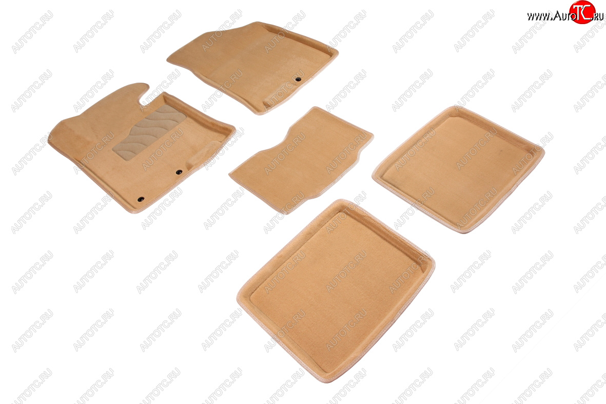 7 649 р. Комплект ковриков салона (ворсовые, 3D) SEINTEX  Hyundai I40  1 VF (2011-2019) дорестайлинг седан, дорестайлинг универсал, рестайлинг седан, рестайлинг универсал (Бежевый)  с доставкой в г. Майкоп