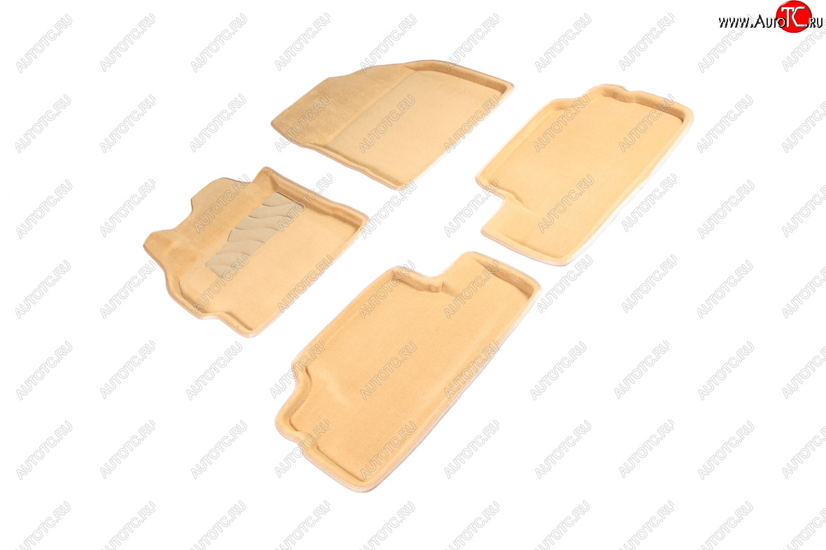 7 399 р. Комплект ковриков салона (ворсовые, 3D) Seintex  Toyota Corolla ( E150,  E140) (2006-2013) седан дорестайлинг, седан рестайлинг (Бежевый)  с доставкой в г. Майкоп