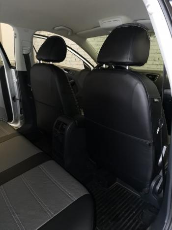 5 999 р. Чехлы на сиденье Экокожа (экокожа) Seintex  Volkswagen Jetta  A6 (2011-2015) седан дорестайлинг (черный/серый)  с доставкой в г. Майкоп. Увеличить фотографию 5