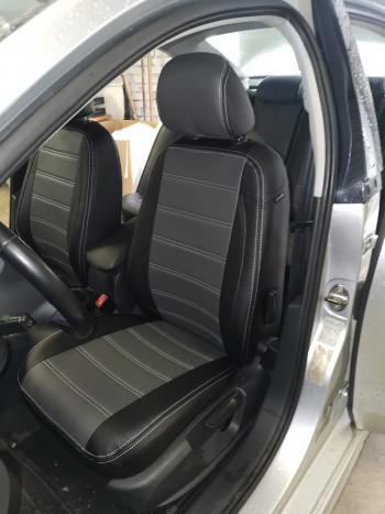 5 999 р. Чехлы на сиденье Экокожа (экокожа) Seintex  Volkswagen Jetta  A6 (2011-2015) седан дорестайлинг (черный/серый)  с доставкой в г. Майкоп. Увеличить фотографию 2