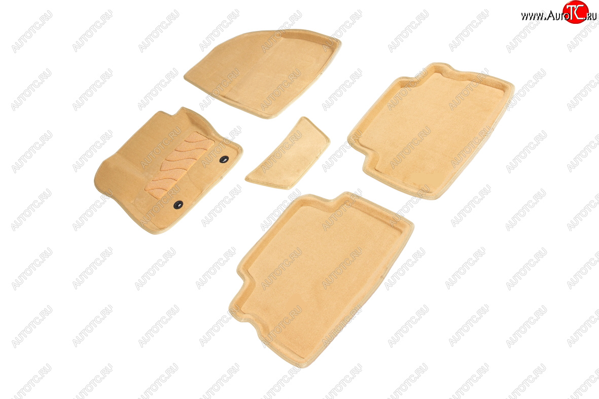 6 379 р. Комплект ковриков салона (ворсовые, 3D) SEINTEX Ford Kuga 1 (2008-2013) (Бежевый)  с доставкой в г. Майкоп