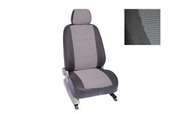 Чехлы для сидений (Жаккард) Seintex  Chevrolet Aveo T250 седан рестайлинг (2006-2011) (черный, вставка серая)
