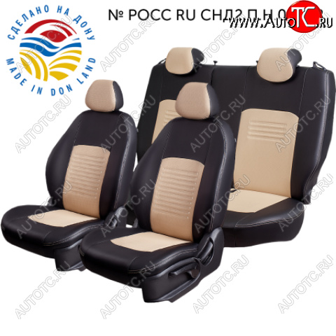 9 449 р. Чехлы сидений (Экокожа ИЛАНА+ОРЕГОН) LordAuto  Chery Tiggo T11 (2013-2016), Vortex Tingo (2010-2014) (Черный+бежевый)  с доставкой в г. Майкоп