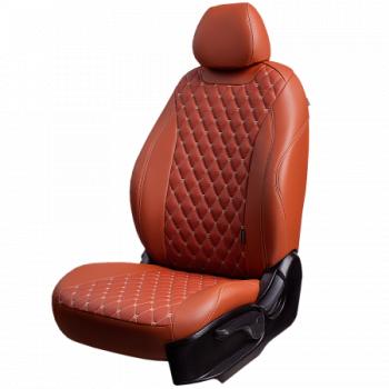 Комплект чехлов для сидений (РЗС 40/60 2П Орегон) БАЙРОН ст БАЙРОН Lord Autofashion Hyundai Accent  X3 (1997-2000) седан рестайлинг (коричневый, вставка коричневая, строчка бежевая)