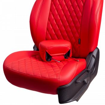12 749 р. Комплект чехлов для сидений (РЗС 40/60, 3Г Орегон) БАЙРОН Lord Autofashion  KIA Ceed  3 CD (2018-2025) универсал, хэтчбэк (красный, вставка красная, строчка красная)  с доставкой в г. Майкоп. Увеличить фотографию 4