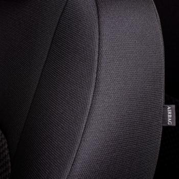 5 799 р. Комплект чехлов для сидений (РЗС 60/40 3Г жаккард) Дублин Lord Autofashion  KIA Rio  2 JB (2005-2011) дорестайлинг седан, рестайлинг седан (серый, вставка Стежок серая, строчка серая)  с доставкой в г. Майкоп. Увеличить фотографию 9