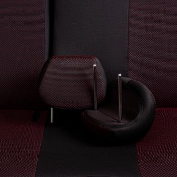 5 299 р. Комплект чехлов для сидений (ЦЗС Жаккард) Дублин Lord Autofashion  Лада нива 4х4  2131 (2019-2025) 5 дв. 1-ый рестайлинг, Урбан 5 дв. рестайлинг, (Legend) 5 дв. 2-ой рестайлинг (черный, вставка Ёж красная)  с доставкой в г. Майкоп. Увеличить фотографию 9