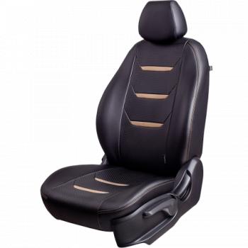 Комплект чехлов для сидений (к-я Люкс РЗСиС 60/40 3Г Орегон) ТУРИН-2 Lord Autofashion Лада Гранта FL ( 2191,  2190,  2192) (2018-2025) лифтбэк рестайлинг, седан рестайлинг, хэтчбек рестайлинг (черный, вставка черная+бежевая, строчка бежевая)