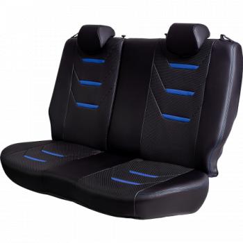 7 999 р. Комплект чехлов для сидений (РЗС 60/40+подлок. 3Г Орегон) ТУРИН-2 Lord Autofashion  Nissan Qashqai  2 (2013-2022) J11 дорестайлинг, J11 рестайлинг (черный, вставка черная+синяя, строчка синяя)  с доставкой в г. Майкоп. Увеличить фотографию 7