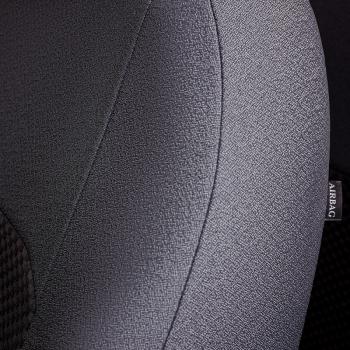4 649 р. Комплект чехлов для сидений (ЦЗС 2П+1Г Жаккард) Дублин Lord Autofashion  Volkswagen Polo  5 (2009-2020) седан дорестайлинг, хэтчбек дорестайлинг, седан рестайлинг, хэтчбек рестайлинг (серый, вставка Стежок серая)  с доставкой в г. Майкоп. Увеличить фотографию 3