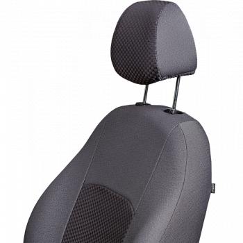 4 649 р. Комплект чехлов для сидений (ЦЗС 2П+1Г Жаккард) Дублин Lord Autofashion  Volkswagen Polo  5 (2009-2020) седан дорестайлинг, хэтчбек дорестайлинг, седан рестайлинг, хэтчбек рестайлинг (серый, вставка Стежок серая)  с доставкой в г. Майкоп. Увеличить фотографию 5