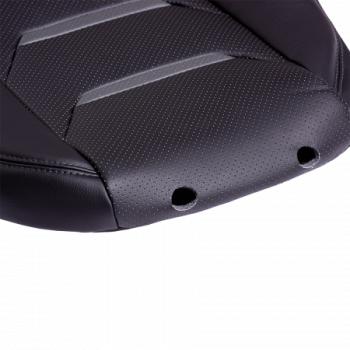 7 999 р. Комплект чехлов для сидений (ЦЗС 2П+1Г Орегон) ТУРИН-2 Lord Autofashion  Volkswagen Polo  5 (2009-2020) седан дорестайлинг, седан рестайлинг (черный, вставка черная+серая, строчка серая)  с доставкой в г. Майкоп. Увеличить фотографию 8