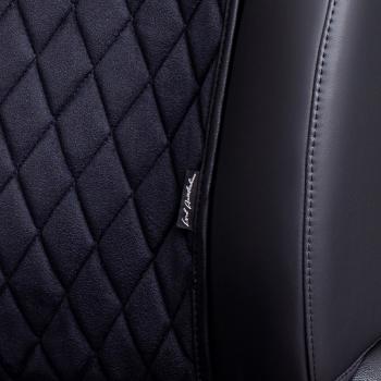 1 349 р. Накидка на сиденье (1 место Атланта) МОНРО ст РОМБ Lord Autofashion   (черный, строчка черная)  с доставкой в г. Майкоп. Увеличить фотографию 3