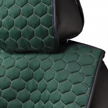 6 749 р. Накидка на сиденье (5 мест Афины) ТЕЙЛОР ст СОТА Lord Autofashion   (зеленый, строчка бежевая)  с доставкой в г. Майкоп. Увеличить фотографию 3