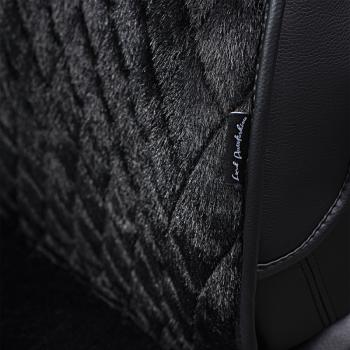 3 399 р. Накидка на сиденье (2 места Мех НЕРПА + ОРЕГОН) ФЕНИКС ст РОМБ Lord Autofashion   (черный, вставка черная, строчка черная)  с доставкой в г. Майкоп. Увеличить фотографию 5