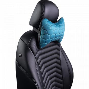 439 р. Подушка-косточка (Илана+Афины) КОСТОЧКА ст СОТА Lord Autofashion Mazda CX-3 DK дорестайлинг (2014-2018) (черный, бирюзовый, строчка бежевая)  с доставкой в г. Майкоп. Увеличить фотографию 7