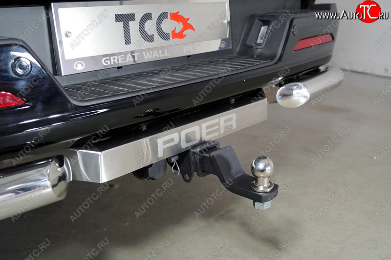 24 949 р. Фаркоп (тягово-сцепное устройство) TCC Тюнинг  Great Wall Poer (2021-2025) (оцинкованный, шар E нержавейка, надпись POER)  с доставкой в г. Майкоп