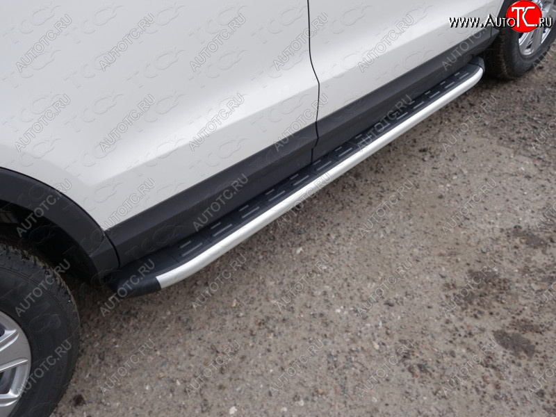 20 599 р. Пороги алюминиевые с пластиковой накладкой ТСС Тюнинг Audi Q3 8U дорестайлинг (2011-2015) (серый)  с доставкой в г. Майкоп
