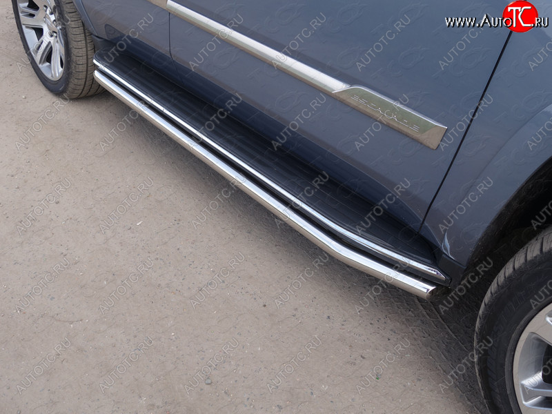 27 449 р. Защита порогов алюминий 60,3 мм, ТСС Тюнинг  Cadillac Escalade  GMTK2 джип 5 дв. (2015-2020) короткая база  с доставкой в г. Майкоп