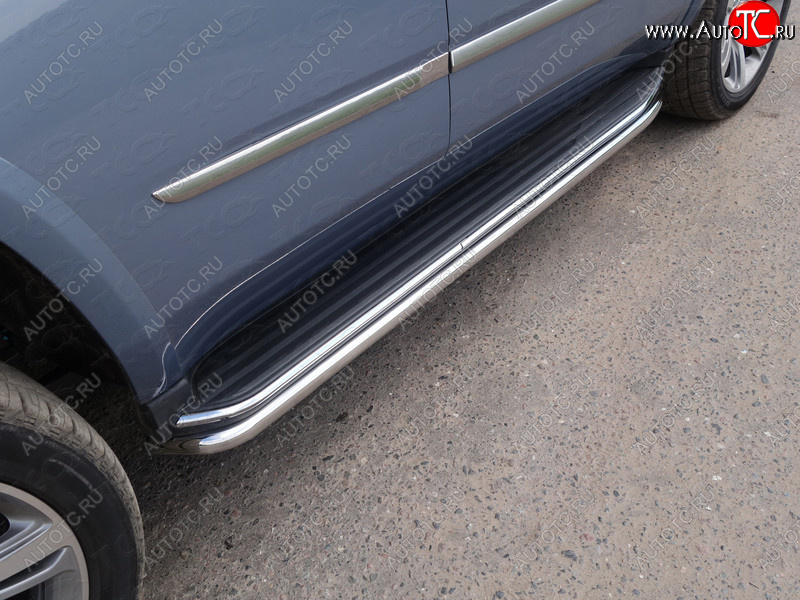 25 499 р. Защита порогов алюминий 50,8 мм, ТСС Тюнинг Cadillac Escalade GMTK2 джип 5 дв. короткая база (2015-2020)  с доставкой в г. Майкоп