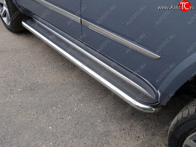 45 999 р. Пороги с площадкой 60,3 мм ТСС Тюнинг Cadillac Escalade GMTK2 джип 5 дв. короткая база (2015-2020) (нержавейка )  с доставкой в г. Майкоп