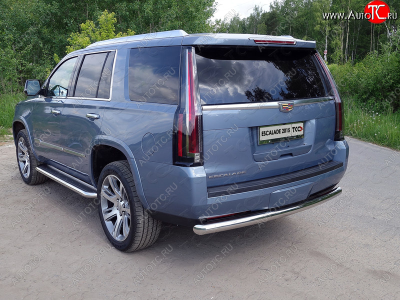 21 999 р. Защита задняя (нержавейка 76,1 мм) ТСС Тюнинг  Cadillac Escalade  GMTK2 джип 5 дв. (2015-2020) короткая база  с доставкой в г. Майкоп