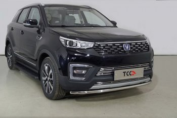 Защита переднего бампера нижняя d42,4 мм ТСС Тюнинг Changan CS55 Plus (2021-2025) (нержавейка)
