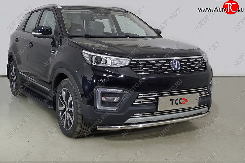 14 499 р. Защита переднего бампера нижняя d42,4 мм ТСС Тюнинг  Changan CS55 Plus (2021-2025) (нержавейка)  с доставкой в г. Майкоп
