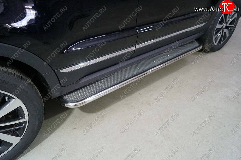 38 999 р. Пороги с площадкой 42,4 мм ТСС Тюнинг Changan CS55 Plus (2021-2025) (нержавейка)  с доставкой в г. Майкоп