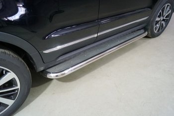 Пороги с площадкой 60,3 мм ТСС Тюнинг Changan CS55 рестайлинг (2018-2025)
