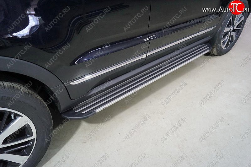 20 599 р. Пороги алюминиевые Slim LineТСС Тюнинг  Changan CS55 Plus (2021-2025) (Silver)  с доставкой в г. Майкоп