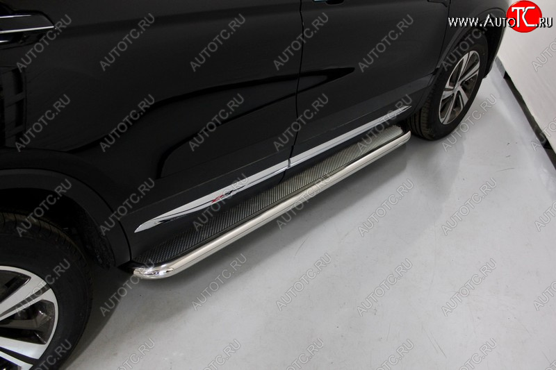 49 499 р. Пороги с площадкой 60,3 мм ТСС Тюнинг  Changan CS75 (2018-2022) 1-ый рестайлинг (нержавейка)  с доставкой в г. Майкоп