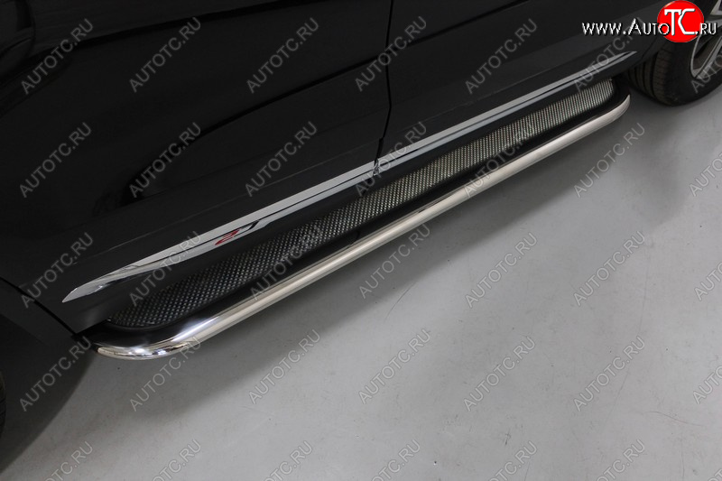 57 999 р. Пороги с площадкой 75х42 мм ТСС Тюнинг  Changan CS75 (2018-2022) 1-ый рестайлинг (нержавейка)  с доставкой в г. Майкоп