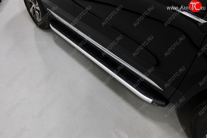20 599 р. Пороги алюминиевые с пластиковой накладкой ТСС Тюнинг  Changan CS75 (2018-2022) 1-ый рестайлинг (серые)  с доставкой в г. Майкоп