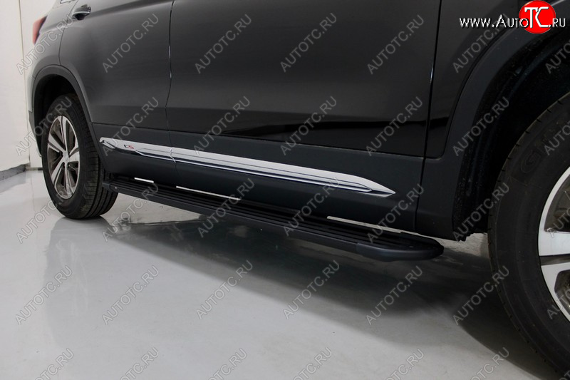 21 999 р. Пороги алюминиевые Slim Line ТСС Тюнинг  Changan CS75 (2018-2022) 1-ый рестайлинг (Black)  с доставкой в г. Майкоп
