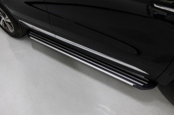 Пороги алюминиевые Slim Line ТСС Тюнинг Changan CS75 (2018-2022) 1-ый рестайлинг (Silver)