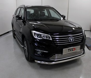 Защита переднего бампера нижняя d60,3 мм ТСС Тюнинг Changan CS75 (2018-2022) 1-ый рестайлинг (нержавейка)