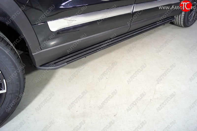 21 999 р. Пороги алюминиевые Slim Line ТСС Тюнинг  Chery Tiggo 8 PRO (2021-2025) (Black)  с доставкой в г. Майкоп